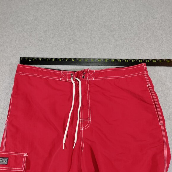 POLO Ralph Lauren Swim Trunk Mens XL Red Nylon Cargo Linen 9in Inseam Shorts - Picture 7 of 9